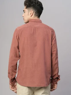 Women Cottonworld Solid | Solid^Men's 100% Cotton Corduroy Regular Fit Long Sleeved Shirt