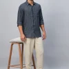 Women Cottonworld 100% Linen Shirts | 100% Linen Shirts^Men's 100% Linen Regular Fit Long Sleeved Shirt