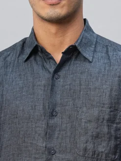 Women Cottonworld 100% Linen Shirts | 100% Linen Shirts^Men's 100% Linen Regular Fit Long Sleeved Shirt