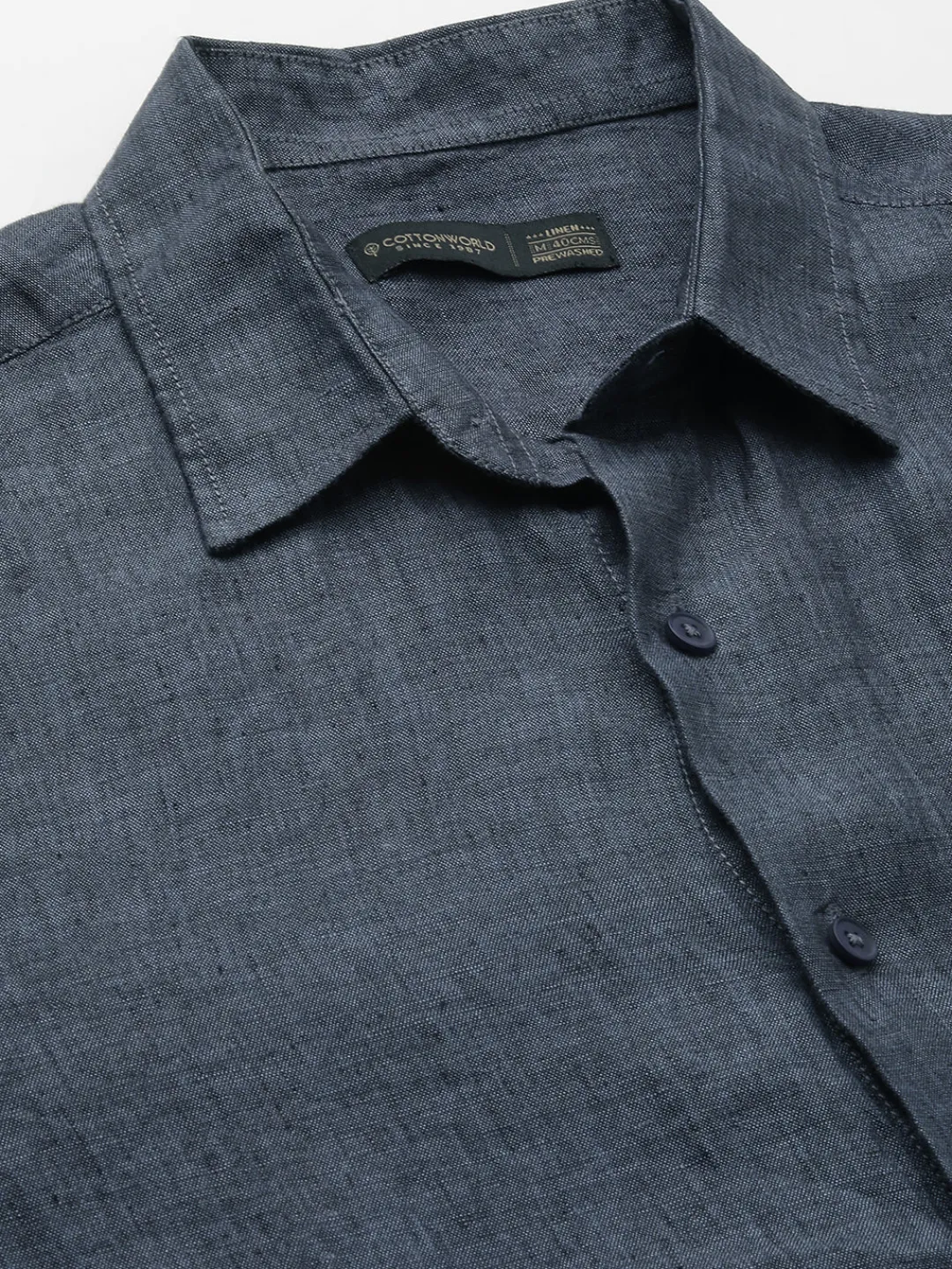 Women Cottonworld 100% Linen Shirts | 100% Linen Shirts^Men's 100% Linen Regular Fit Long Sleeved Shirt