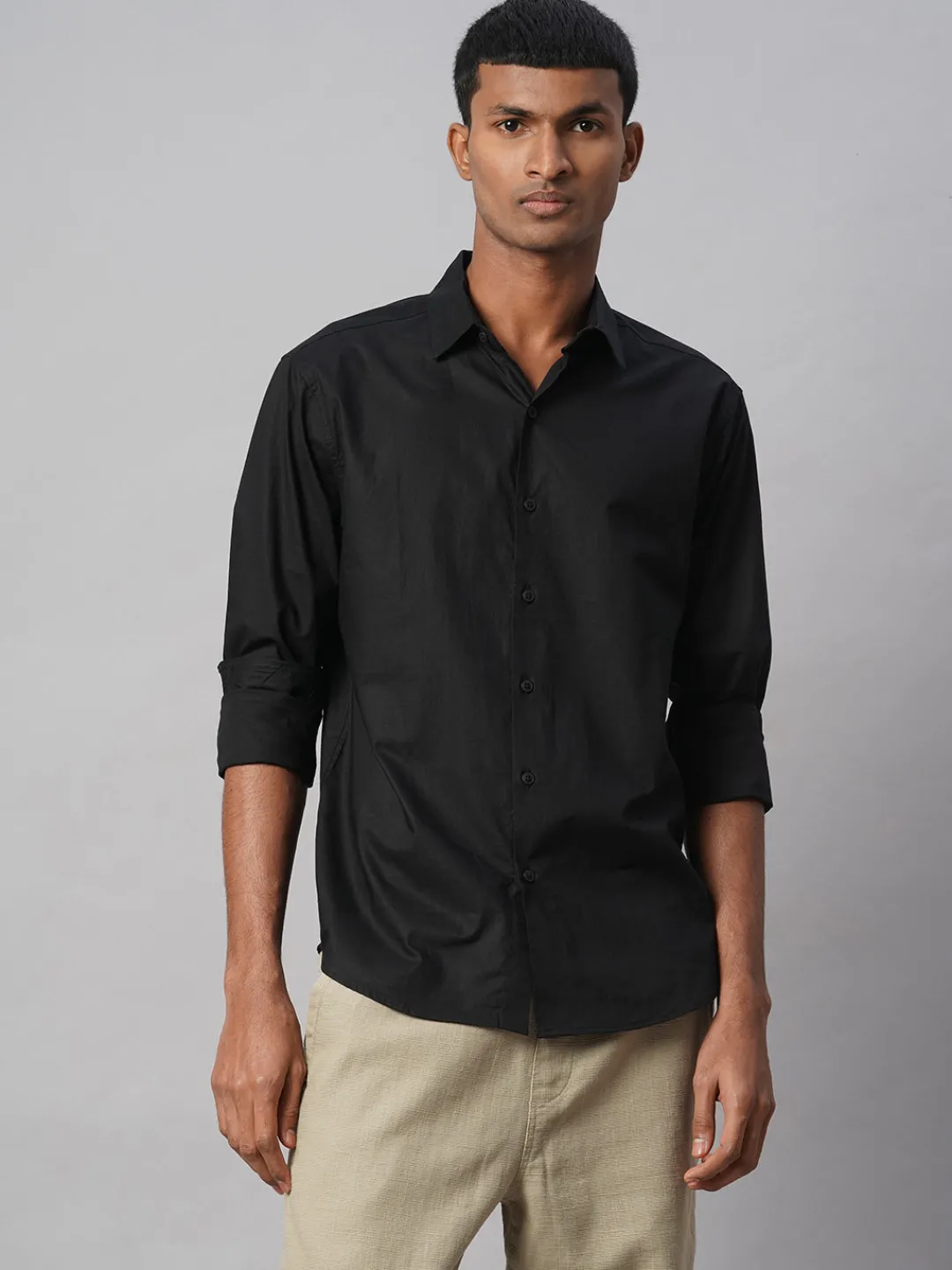 Women Cottonworld Solid | Solid^Men's 100% Cotton Slim Fit Shirt