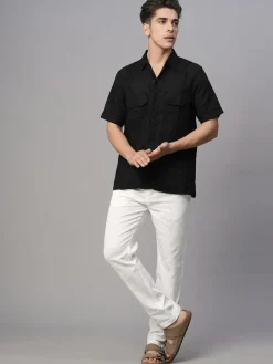 Women Cottonworld 100% Linen Shirts | 100% Linen Shirts^Men's 100% Linen Regular Fit Shirt