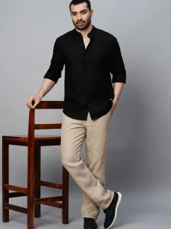 Women Cottonworld 100% Linen Shirts | 100% Linen Shirts^Men's 100% Linen Regular Fit Shirt