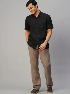 Women Cottonworld 100% Linen Shirts | 100% Linen Shirts^Men's 100% Linen Regular Fit Shirt