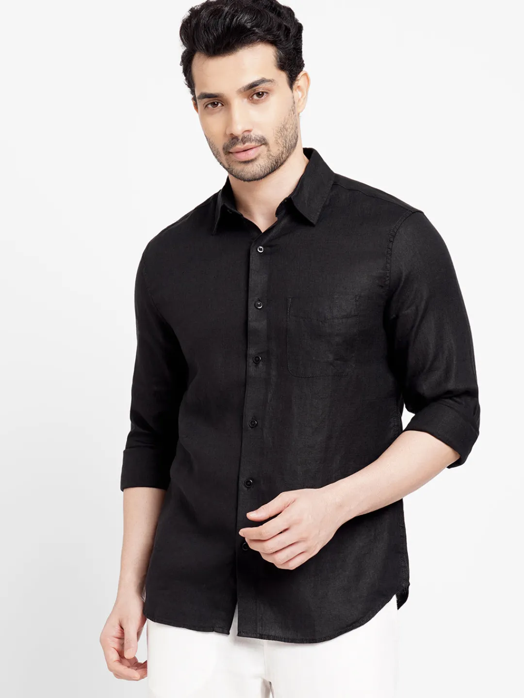 Women Cottonworld 100% Linen Shirts | 100% Linen Shirts^Men's 100% Linen Regular Fit Shirt