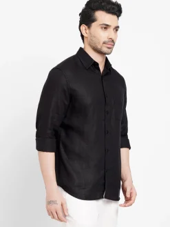 Women Cottonworld 100% Linen Shirts | 100% Linen Shirts^Men's 100% Linen Regular Fit Shirt