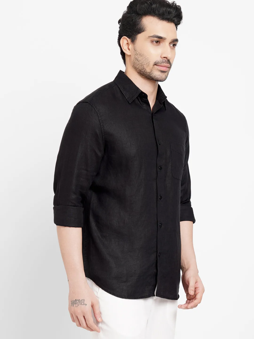 Women Cottonworld 100% Linen Shirts | 100% Linen Shirts^Men's 100% Linen Regular Fit Shirt