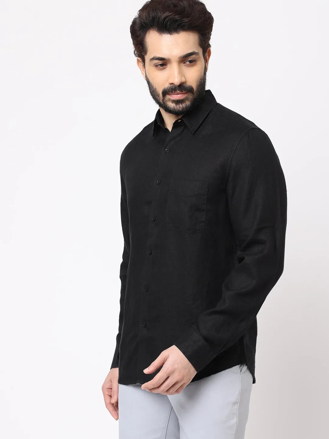 Women Cottonworld 100% Linen Shirts | 100% Linen Shirts^Men's 100% Linen Regular Fit Shirt