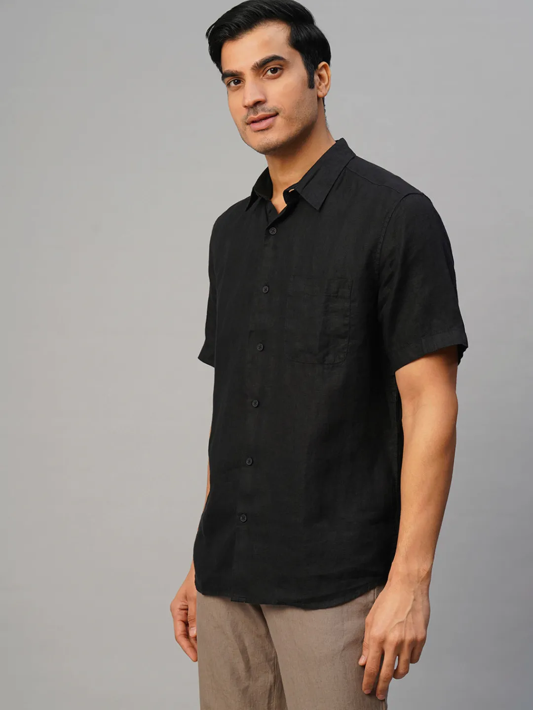 Women Cottonworld 100% Linen Shirts | 100% Linen Shirts^Men's 100% Linen Regular Fit Shirt