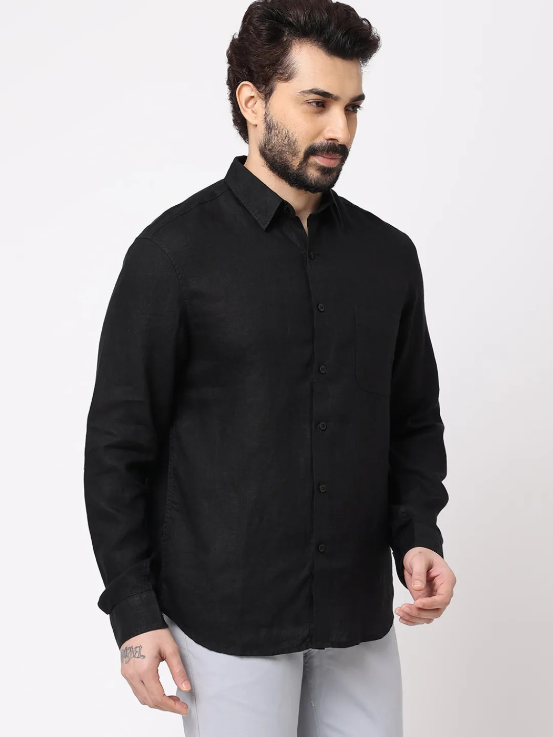 Women Cottonworld 100% Linen Shirts | 100% Linen Shirts^Men's 100% Linen Regular Fit Shirt