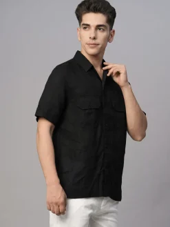 Women Cottonworld 100% Linen Shirts | 100% Linen Shirts^Men's 100% Linen Regular Fit Shirt