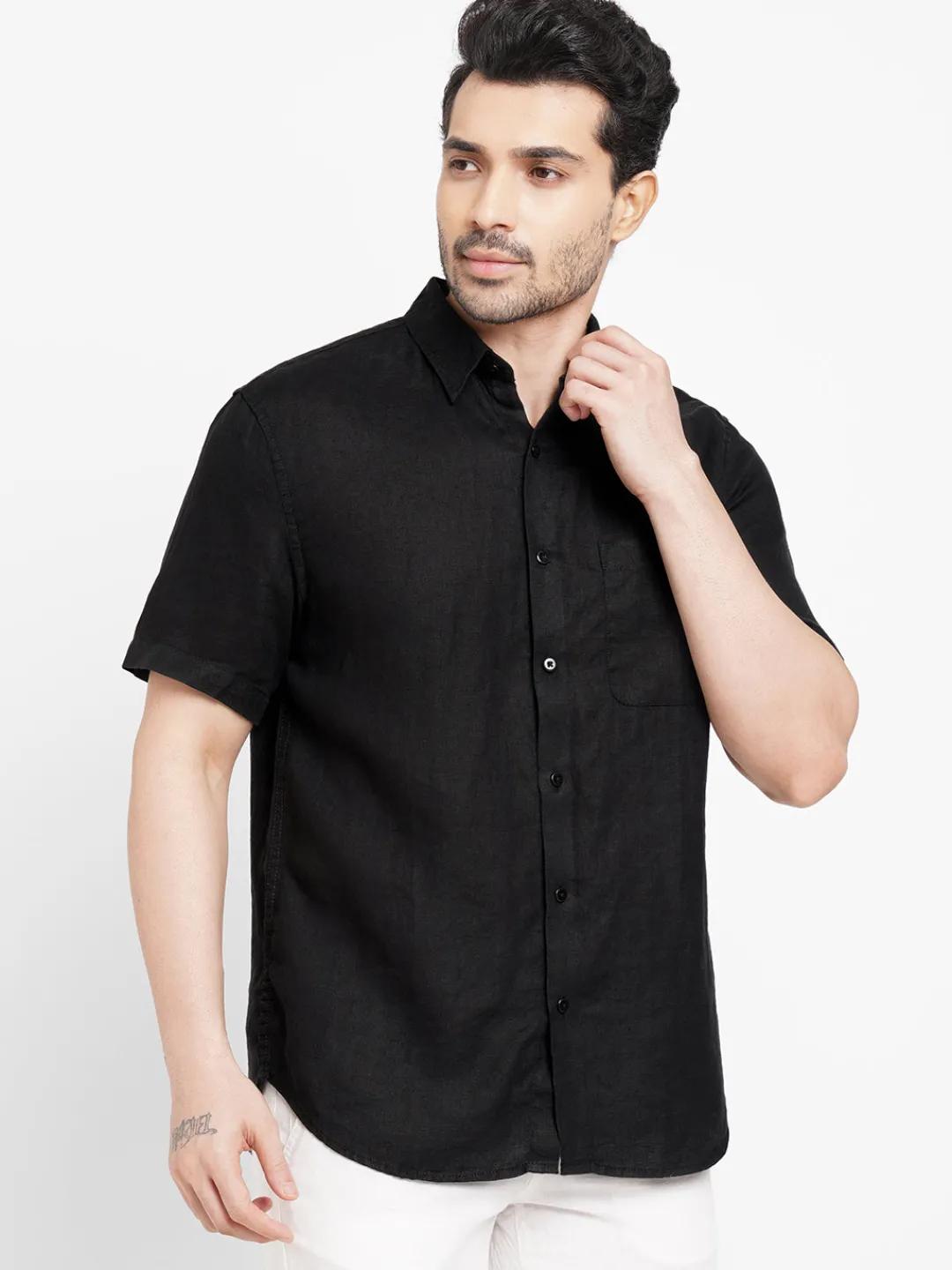Women Cottonworld 100% Linen Shirts | 100% Linen Shirts^Men's 100% Linen Regular Fit Shirt