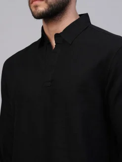 Women Cottonworld 100% Linen Shirts | 100% Linen Shirts^Men's 100% Linen Regular Fit Kurta Shirt