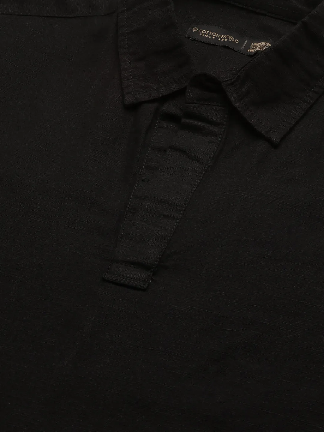 Women Cottonworld 100% Linen Shirts | 100% Linen Shirts^Men's 100% Linen Regular Fit Kurta Shirt