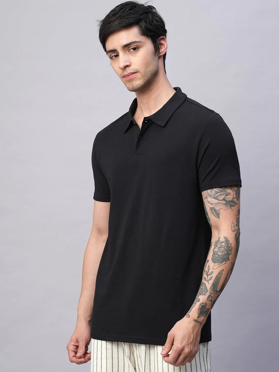 Cottonworld Men | Regular Fit^Men's Cotton Bamboo Elastane Regular Fit Tshirt