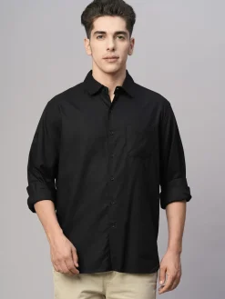 Women Cottonworld Solid | Solid^Men's Cotton Modal Loose Fit Shirt