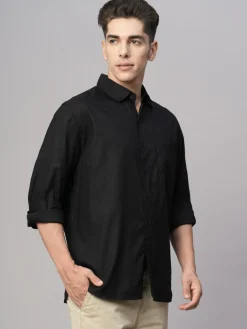 Women Cottonworld Solid | Solid^Men's Cotton Modal Loose Fit Shirt