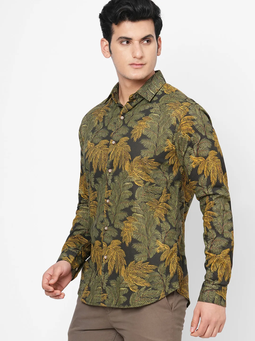 Women Cottonworld Print | Print^Men's Cotton Slim Fit Printed Shirt
