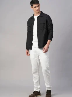 Cottonworld Jackets^Men's Pure Linen Regular Fit Light Weight Summer Jacket