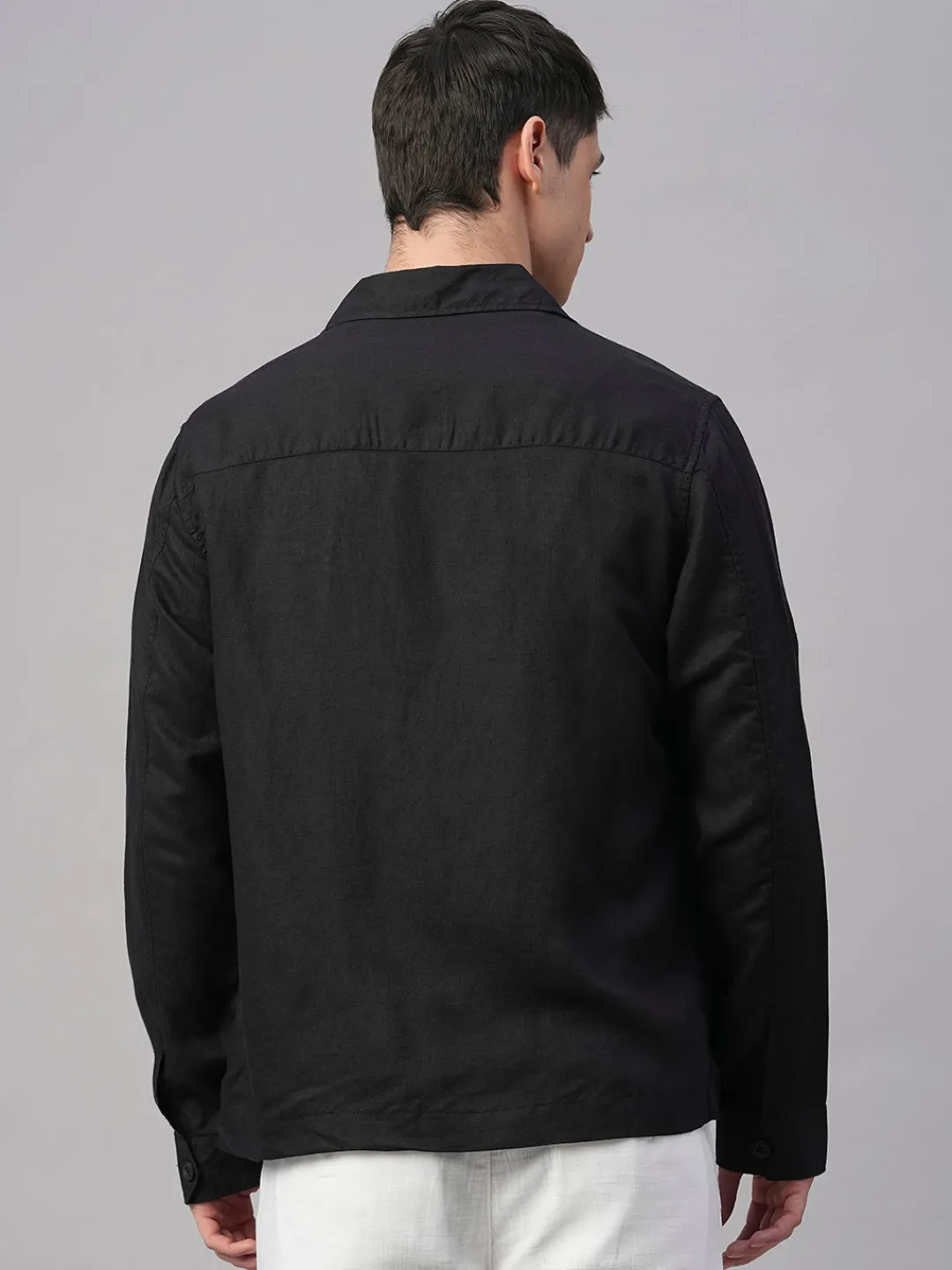 Cottonworld Jackets^Men's Pure Linen Regular Fit Light Weight Summer Jacket