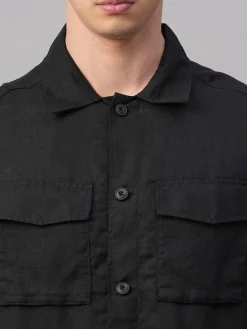 Cottonworld Jackets^Men's Pure Linen Regular Fit Light Weight Summer Jacket