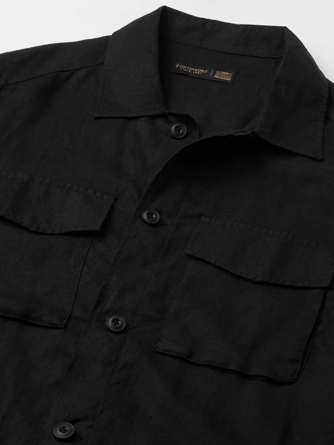 Cottonworld Jackets^Men's Pure Linen Regular Fit Light Weight Summer Jacket