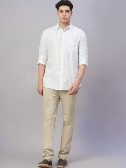 Women Cottonworld 100% Linen Shirts | 100% Linen Shirts^Men's 100% Linen Regular Fit Shirt
