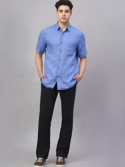 Women Cottonworld 100% Linen Shirts | 100% Linen Shirts^Men's 100% Linen Regular Fit Shirt
