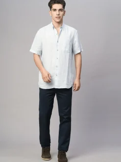Women Cottonworld 100% Linen Shirts | 100% Linen Shirts^Men's 100% Linen Regular Fit Shirt