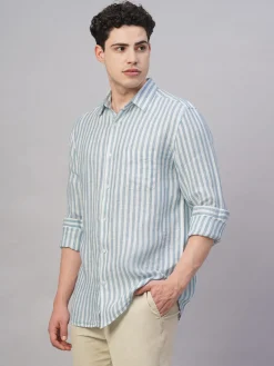 Women Cottonworld 100% Linen Shirts | 100% Linen Shirts^Men's 100% Linen Regular Fit Shirt