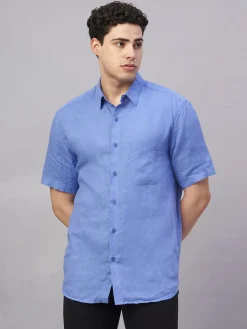 Women Cottonworld 100% Linen Shirts | 100% Linen Shirts^Men's 100% Linen Regular Fit Shirt