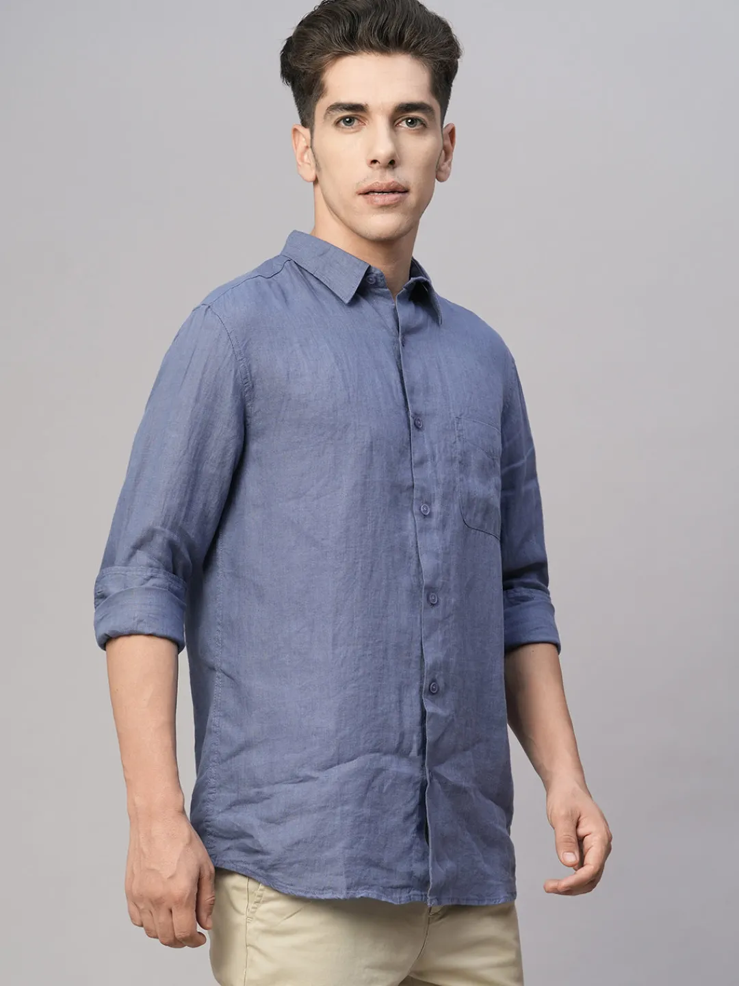 Women Cottonworld 100% Linen Shirts | 100% Linen Shirts^Men's 100% Linen Regular Fit Shirt