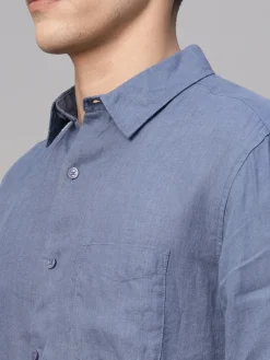 Women Cottonworld 100% Linen Shirts | 100% Linen Shirts^Men's 100% Linen Regular Fit Shirt