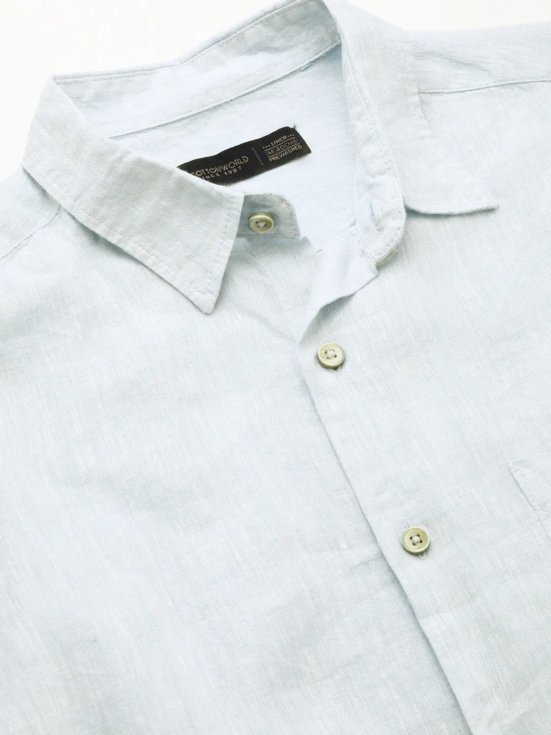 Women Cottonworld 100% Linen Shirts | 100% Linen Shirts^Men's 100% Linen Regular Fit Shirt