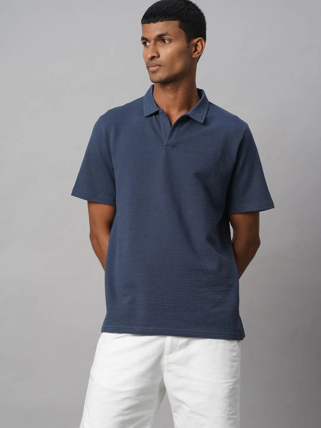 Cottonworld Regular Fit | Polo^Men's Cotton Elastane Regular Fit Tshirt