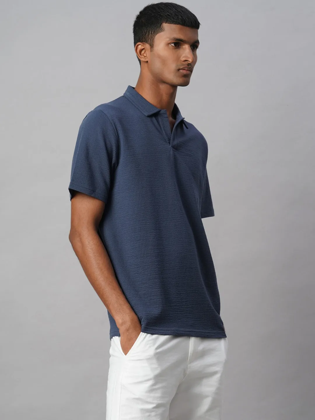 Cottonworld Regular Fit | Polo^Men's Cotton Elastane Regular Fit Tshirt