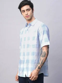 Women Cottonworld Checkered | Checkered^Men's Cotton Lycra Regular Fit Shirt