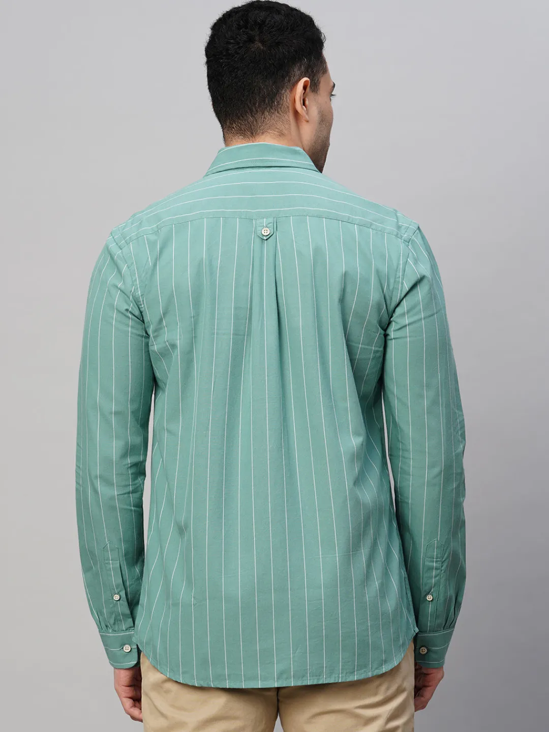 Women Cottonworld Striped | Striped^Men's Cotton Regular Fit Striped Shirt