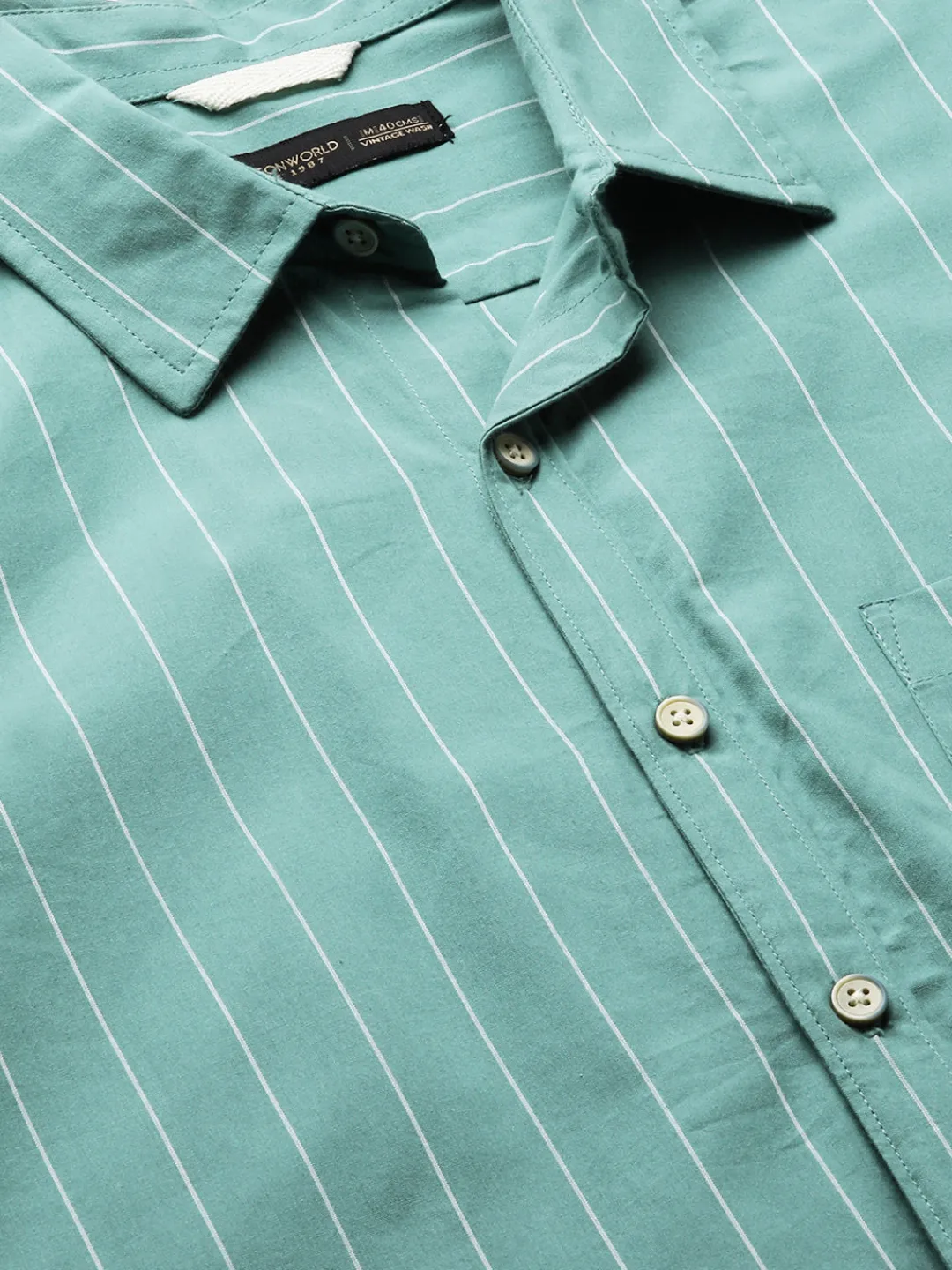 Women Cottonworld Striped | Striped^Men's Cotton Regular Fit Striped Shirt