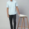 Women Cottonworld Shirts | Shirts^Men's Linen Cotton Regular Fit Checked Shirt