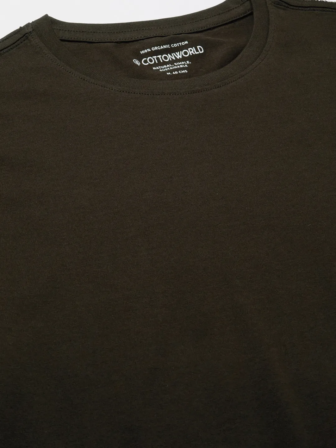 Cottonworld Basic | Round Neck^Men's 100% Cotton Regular Fit Tshirt