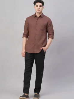Women Cottonworld 100% Linen Shirts | 100% Linen Shirts^Men's 100% Linen Regular Fit Shirt
