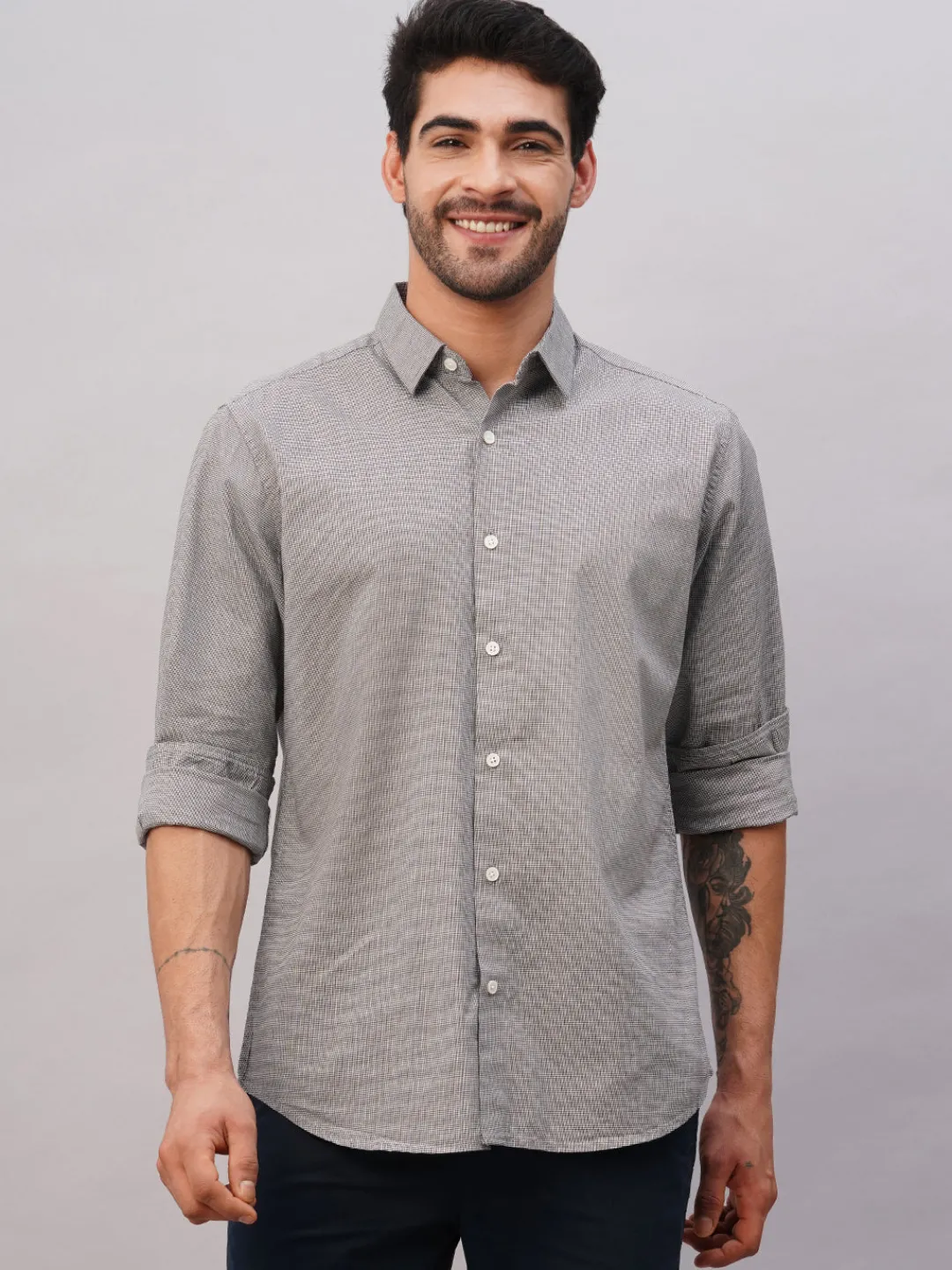 Women Cottonworld Checkered | Checkered^Men's Cotton Slim Fit Shirt