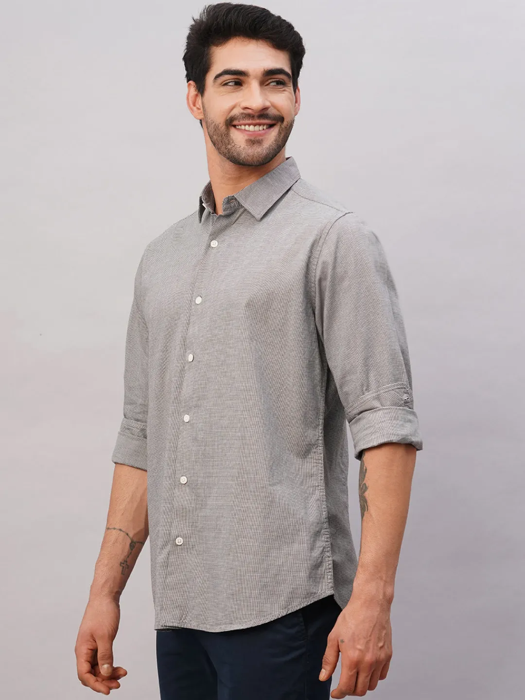 Women Cottonworld Checkered | Checkered^Men's Cotton Slim Fit Shirt