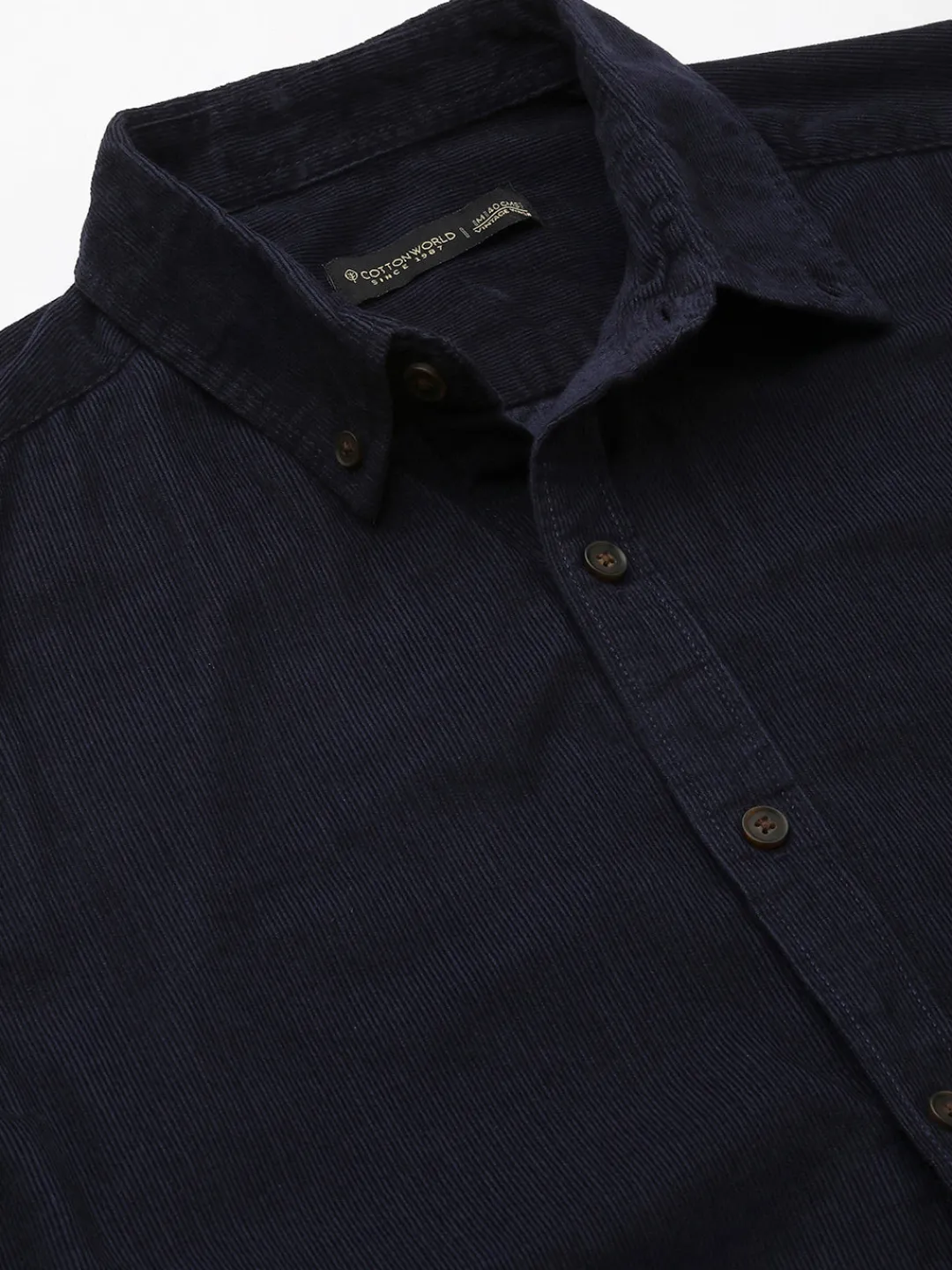 Women Cottonworld Solid | Solid^Men's Corduroy 100% Cotton Regular Fit Long Sleeved Shirt