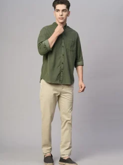 Women Cottonworld Solid | Solid^Men's Corduroy 100% Cotton Regular Fit Long Sleeved Shirt