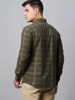 Women Cottonworld Corduroy | Corduroy^Men's Corduroy 100% Cotton Regular Fit Checked Shirt