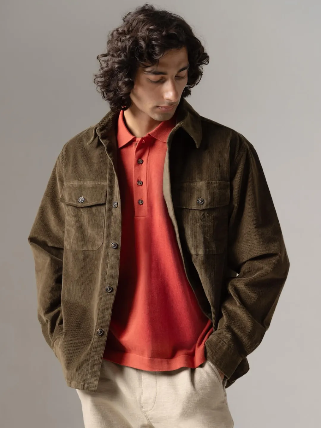 Cottonworld Jackets^Men's Corduroy 100% Cotton Regular Fit Jackets