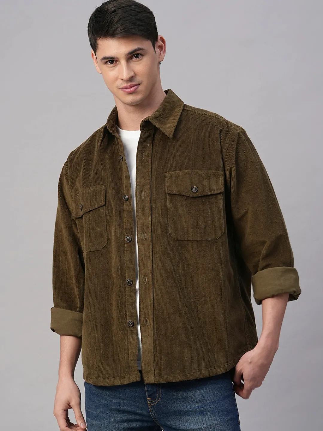 Cottonworld Jackets^Men's Corduroy 100% Cotton Regular Fit Jackets