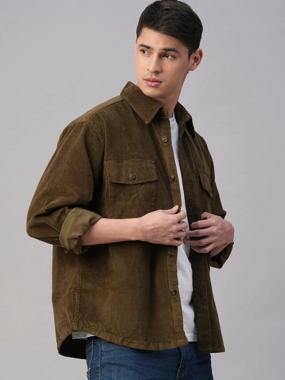 Cottonworld Jackets^Men's Corduroy 100% Cotton Regular Fit Jackets